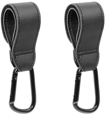 2 Stück Kinderwagen Zubehör,Haken,Kinderwagenhaken,für Taschen,Taschenhalter Leder Style,Halterung,Karabiner,Adapter,Accessories,Klettverschluss Haken,Laufradhalter,für Kinderwagenschaukler,Stroller