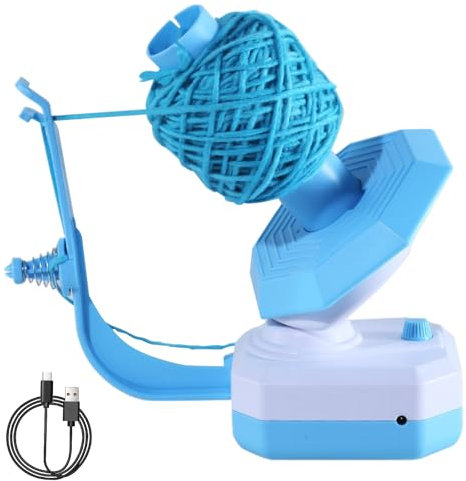 TechVizrs Garnwinder, Elektrische Garnkugelwinder zum Häkeln, Garnstrickwebstuhl, Automatische Garnspinner Wollewinder, Idealer Helfer für Strickliebhaber (Blau)