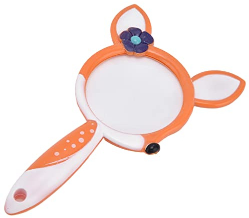 Fdit Juguete de Lupa de Exploración Científica para Niños para Actividades Al Aire Libre, Lupa de Mano de Dibujos Animados para Niños, Material Plástico (Ciervo)