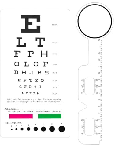 Synundersökningsdiagram med tilltäppare – PVC- för synskärpa för optometriutbildning och screening | Compact Assessment Tool kliniker Skolor Klassrum Medicinska praktiker
