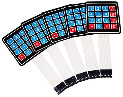 Hailege 5pcs 4x4 Matrix Array Membrane Keypad Keyboard 16 Keys AVR 12V for Robort Parts