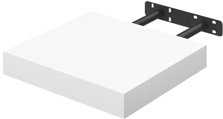 WOLTU Wandregal Wandboard Bücherregal Regale für Deko Wandablagen aus MDF Holz,Hängeregal Weiss,25x22.9x3.8cm,RG9365ws