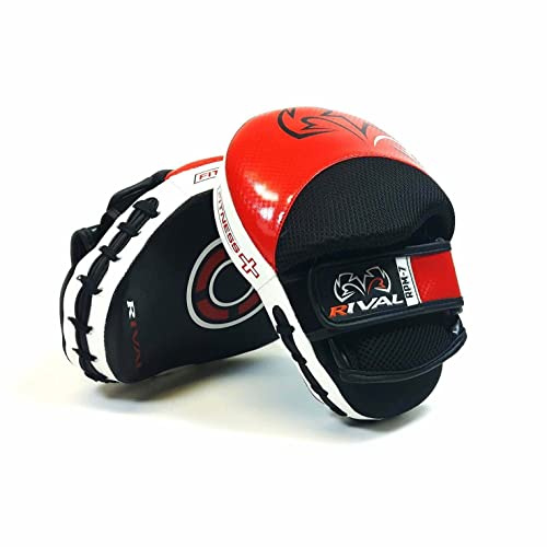 Rival RPM7 Fitness Plus Punch Mitts Red Black Leather Training Focus Pads (One Size)