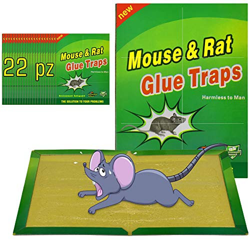 Piege a Souris Rat Colle Collant 22 Pièces Pièges à Souris Attrape Anti Souris Rat Glue Plaque Collante Piège Souris et à Rats Puissant Mouse Trap Mulot Exterieur Efficace Interieur