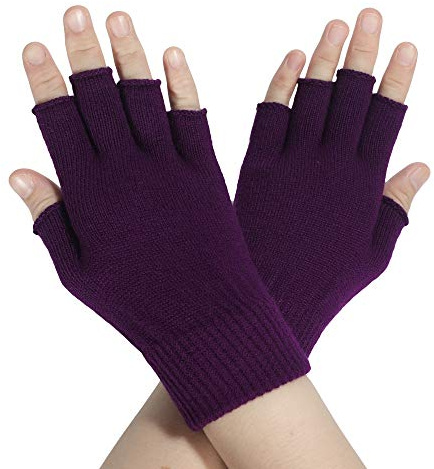 ZLYC Donna Inverno Guanti Senza Dita Caldi Termico lana Maglieria Guanti Mezze Dita