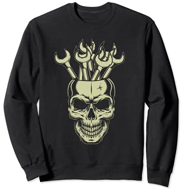 Skull Mécanicien Garage Mécanicien automobile Auto Sweatshirt