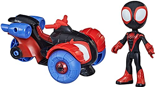 SPIDEY AND HIS AMAZING FRIENDS Hasbro Marvel Miles Morales: Spider-Man Action Figure And Techno-Racer Vehicle, For Kids Ages 3 And Up, Multicolor, (F1941)