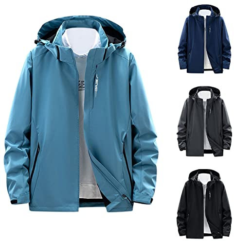 Regenjacke Herren Wasserdicht Atmungsaktiv 4xl Übergangsjacke Regenmantel mit Kapuze Fahrrad Sommerjacke Fahrradjacke Wasserdicht Atmungsaktiv Windjacke Outdoorjacke Gelb Motorrad Rain Jacket