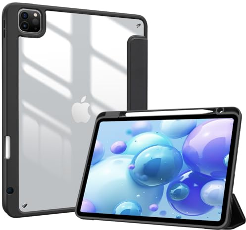 ProCase Funda para iPad Pro 11 Pulgadas Generación 2022-2018, Carcasa Dura Cubierta Protectora Tapa Inteligente Plegable para iPad Pro 11 4 Gen 2022/3 Gen 2021/2 Gen 2020/1 Gen 2018 -Negro