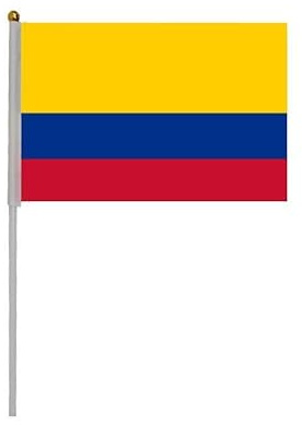 Pandiui23 20 drapeaux à manivelle de la Colombie pour la fête nationale, les fêtes, les défilés, les drapeaux à main, les événements sportifs, la décoration de bar, les drapeaux colombiens, les fanio