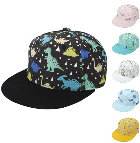 QIYIENDIAN Cappello da Baseball per Bambino Dinosauro Regolabili Protezione Solare Cappelli da Sole per Bambini Ragazze Ragazzi(Dinosaur1-2Y)