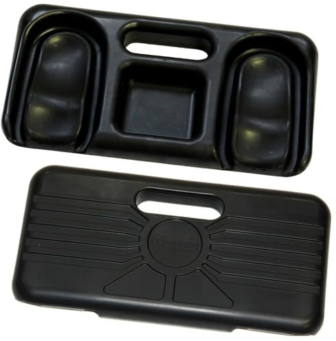 sopomarkt24 Kniekissen Ergo Form – Feuchtigkeitsresistentes Kniepolster für Fliesenleger, Gartenarbeit & Montage, Ergonomisch, Widerstandsfähig, Mit Tragegriff, 330x170x35 mm, Schwarz