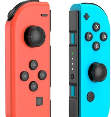 Mhwlhbx Wireless Controller kompatibel mit Switch/OLED/Lite,Ersatz L/R Pair Switch Controller Unterstützung Wake-up und 6-Achsen-Gyro(Rot & Blau)