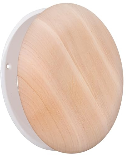 TURvent 125mm Difusor de Aire de Madera de Aliso Negro Sin Resina para Sauna – Válvula de Ventilación Ajustable para Entrada y Salida de Aire – Rejilla de Ventilación para Pared o Techo