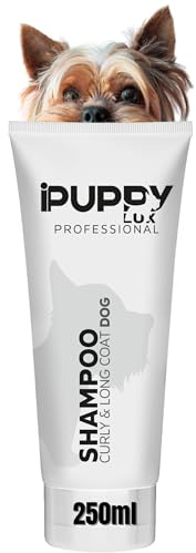 iPUPPY LUX Hundschampo med 100% Naturliga Ingredienser, Fuktgivande och Silikonfri Formel för Pälsvård och Luktborttagning, för Alla Hundraser, 250 ml