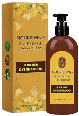 Naturkosmetik Pflanzenhaarfarbe 100ml - Natürliche Coloration- Haarfarbe ohne Ammoniak & Peroxide - für langanhaltende, Natürliche Grauabdeckung (Schwarz)