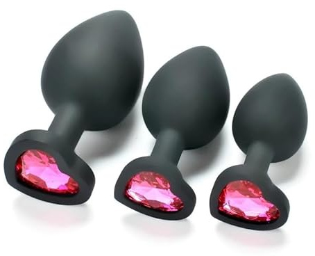 3 Olika Storlekar Av Sport TräNing Silikon Plugg TillbehöR, Med Rosa FäRgade HjäRt-Formad Strass Enhet, Inomhus Fritidsverktyg, Par GåVor