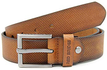 Redbridge Herren Gürtel Echtleder Ledergürtel Leather Belt Scratched Honeycomb Taba 100