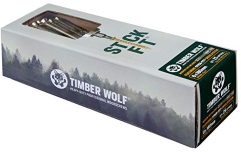Timber Wolf TW60180 - Tornillos para madera, 6 x 180 mm, caja de 25, zinc y amarillo (dorado)