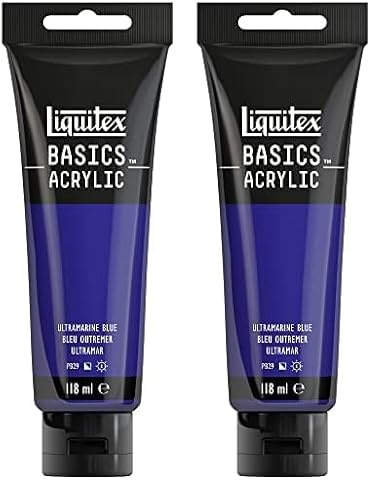 LIQUITEX 8870030 Basics Acrylic Paint, Ultramarine Blue, 118 ml Tube (Pack of 2)
