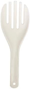 Spatola grande in plastica bianca a forma di forchetta, lunghezza 27 cm, cucchiai da portata, per riso e patate