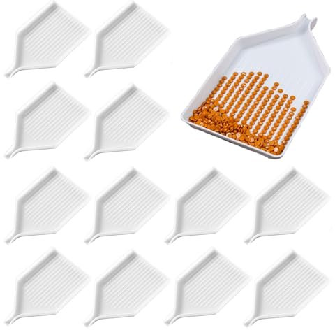 Zwenjuan Diamant Malerei Tabletts,12 Stück Diamant Malerei Kunststofftablett, Diamond Painting Schiffchen,Malerei Kunststoffschale Diamant für Kunsthandwerk,Malerei,Strass Zubehör