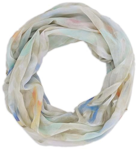 styleBREAKER écharpe boucle femme avec motif coeur au pinceau | écharpe tube légère | foulard doux en viscose pour le printemps et l'été 79 x 49 cm, couleur:Beige-Mint