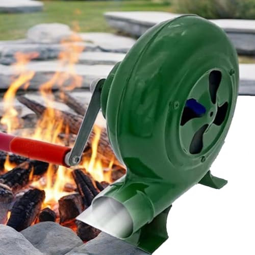 JOUFNING Briquets À Charbon Forge BBQ - Camping Activateur pour Barbecue, Ventilateur Manuel De Ventilateur De Maïs Soufflé, pour Camping/Plein(250W)
