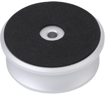 Yanmis Stabilisateur de Poids pour Disque, Pince pour Platine Vinyle, Accessoire pour Tourne-Disque avec Tampon de Protection pour Une Meilleure clarté Sonore et Un Amortissement des (Silver)