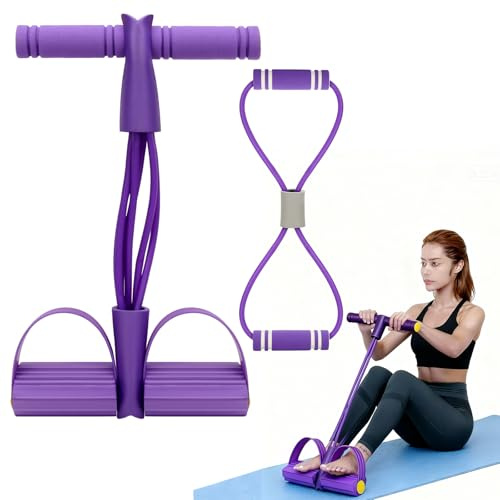 2 piezas de 6 tubos figura 8 banda de resistencia pedal cuerda de tensión de cuerpo completo entrenamiento yoga fitness accesorios para hombres y mujeres