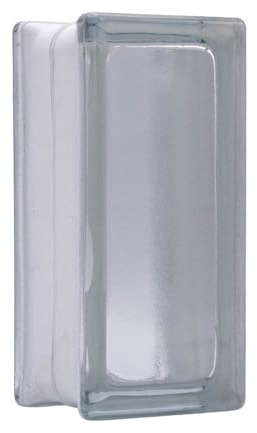 Basic brique de verre demi-brique Riva transparente, 19x9x8 cm - Lot de 10