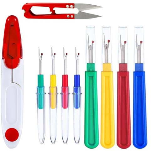 COYUN Costura Accesorios,10 Piezas Descosedor de Costura, Descosedor, con Funda Protectora, Cortador de Hilo, Herramienta para Quitar Costuras (Colores Aleatorios)