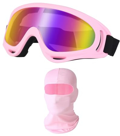 AIEDECOPT Lunette Moto Cross, Extérieures Goggles Moto, Lunette de Cross Réglables, Masque Motos Crosss, Masques et Lunettes Motos pour Véhicules Tout-Terrain, Ski, Motoes, Unisexe