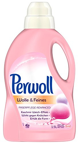 Perwoll Liquid Wool & Delicates Detergent, Clean Linen Scent, 1.5 L Bottle, 16 Loads