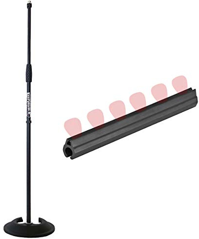 keepdrum MS096 Mikrofonstativ Mikrofonständer gerade + Plektrenhalter für Stative