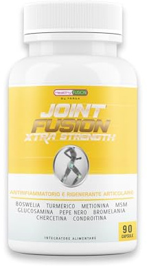 Healthy Joint Fusion | Potente antinfiammatorio e analgesico | Curcuma + Condroitina + Glucosamina + Bioperina | Previene ed elimina i dolori articolari e muscolari | Ripara e rigenera | 90 Capsule