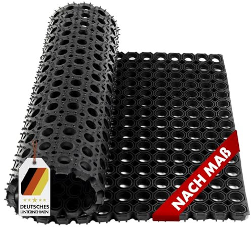 Floordirekt Tapis en caoutchouc octogonal, très résistant et résistant aux intempéries, pour l'extérieur commercial et privé, en caoutchouc, anti-salissures, épaisseur : 23 mm (100 x 350 cm)