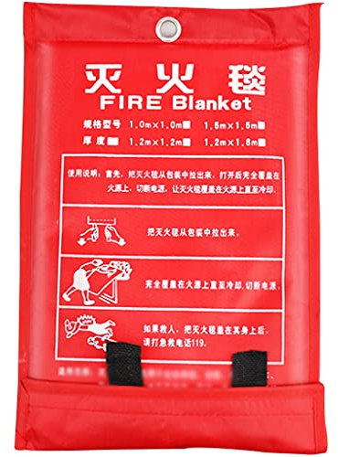 Feuerlöschdecke Löschdecke Fettbrand Hochwertige Faserlöschdecke, Feuerfeste Decke Für Hauptküche, Tasche Feuerhemmende Decke, 1M/1,2M/1,5M/2M (Color : Weiß, Size : 59 * 59inches)