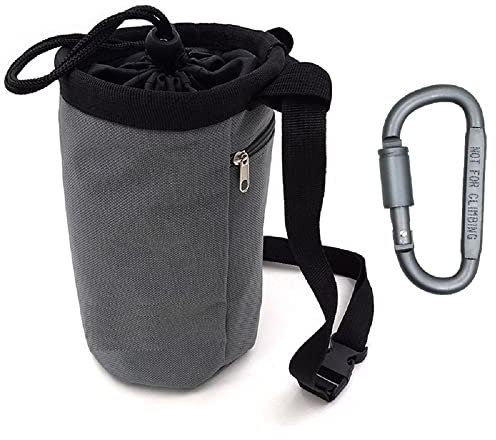 HOUSON Klettern Chalkbag Mit Karabiner, Boulder Bag zum Klettern und Bouldern, Kreide Beutel für Crossfit und Gewichtheben Grau