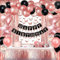 ZERODECO Roségold Schwarz Geburtstag Party Dekorationen, Geschirr Happy Birthday Banner Fringe Vorhang Folie Konfetti Ballons Schmetterling Aufkleber für Frauen Mädchen Geburtstag Prinzessin Party