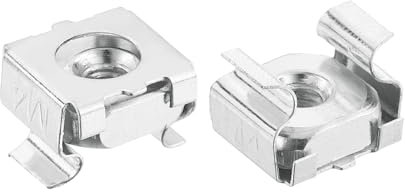 sourcing map M4 x 0.7mm Cage Nut, 50Pcs Snap-in Cage Nuts, Carbon Steel Zinc Plated Metric Nut for Server Rack Cabinet, Silver