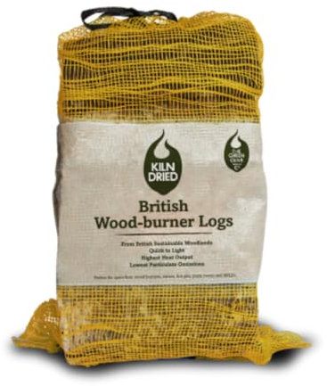 Wood Burner Logs 20L - Kiln Dried British Softwood Logs for Wood Burners, Camping Fire Pit, and Stoves - Low Moisture, Long-Lasting, High Heat - Sustainably Sourced UK Firewood