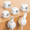 Lamicall [360° Rotatable] Spring Cable Holder Clips - 6 Pack Cord Management, [1s Lock] Wire Holder Organiser, No-residue Desk Tidy, Phone Charging Cable Keeper for Car, Office, Home - White(8mm)