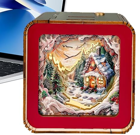 Mihauuke 3D Wooden Puzzles Night Light - Puzzle Toy Night Light,Puzzle Toy Art Lamp, Wooden Puzzles 3D LED Night Light Wireless, Eye Care Night Light