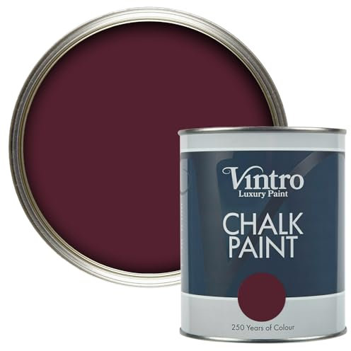 Vintro Paint - Chalk Paint for Furniture, Walls and Woodwork. Interior Use. Quick Dry. 1 Litre (Dark Purple - Sweet Damson)