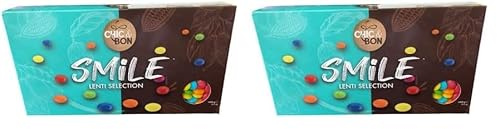 Buratti Confetti Chocolat Dragéifié Lentilles Fantaisie au Chocolat au Lait 1 Kg (Lot de 2)