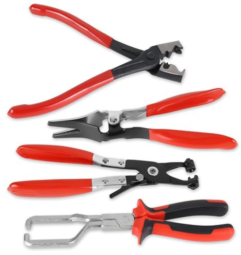 Pince pour colliers de serrage de tuyau - Pince à collier de serrage pour voiture - Avec col droit - Pince de retrait - Outil d'installation