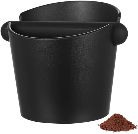 1 PcsCoffee Knock Box, Espresso Coffee Grounds Knock Box with Removable Knocks Bar, Grounds Container for Barista Coffee Machine Accessories(Black)
