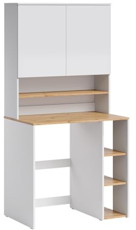 Vicco tvättmaskinsskåp Viktor, Vit/Hantverks ek, 93.6x88.2 cm 2 delar med hylla