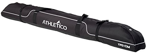 Athletico Diamond Trail Padded Ski Bag - Single Ski Travel Bag to Transport Skis (Black, 170cm)